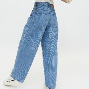 Urban Outfitters BDG Rih Barrel Jeans Wavy Psychedelic Print High Rise Baggy 27